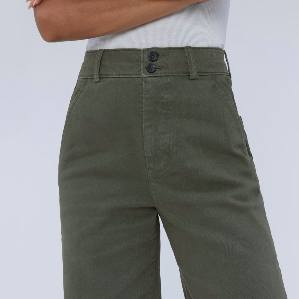 Everlane Olive Green Cropped Wide-Leg Pants - Picture 6 of 6